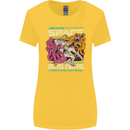 Retro Space Video Game Arcade Alien Womens Wider Cut T-Shirt Yellow