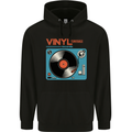 Retro Vinyl Records Turntable DJ Music Childrens Kids Hoodie Black