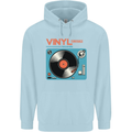 Retro Vinyl Records Turntable DJ Music Childrens Kids Hoodie Light Blue