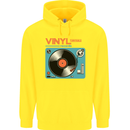 Retro Vinyl Records Turntable DJ Music Childrens Kids Hoodie Yellow