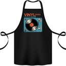 Retro Vinyl Records Turntable DJ Music Cotton Apron 100% Organic Black