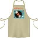 Retro Vinyl Records Turntable DJ Music Cotton Apron 100% Organic Khaki