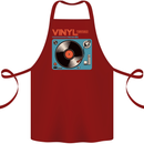 Retro Vinyl Records Turntable DJ Music Cotton Apron 100% Organic Maroon