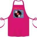 Retro Vinyl Records Turntable DJ Music Cotton Apron 100% Organic Pink