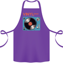 Retro Vinyl Records Turntable DJ Music Cotton Apron 100% Organic Purple