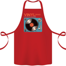 Retro Vinyl Records Turntable DJ Music Cotton Apron 100% Organic Red