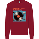 Retro Vinyl Records Turntable DJ Music Kids Sweatshirt Jumper Red