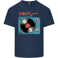 Retro Vinyl Records Turntable DJ Music Kids T-Shirt Childrens Navy Blue