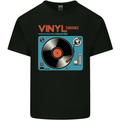 Retro Vinyl Records Turntable DJ Music Mens Cotton T-Shirt Tee Top Black