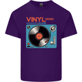 Retro Vinyl Records Turntable DJ Music Mens Cotton T-Shirt Tee Top Purple