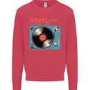 Retro Vinyl Records Turntable DJ Music Mens Sweatshirt Jumper Heliconia