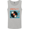 Retro Vinyl Records Turntable DJ Music Mens Vest Tank Top Sports Grey