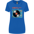Retro Vinyl Records Turntable DJ Music Womens Wider Cut T-Shirt Royal Blue