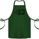 Rhino Ecology Rhinoceroses Cotton Apron 100% Organic Forest Green