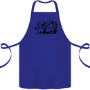 Rhino Ecology Rhinoceroses Cotton Apron 100% Organic Royal Blue