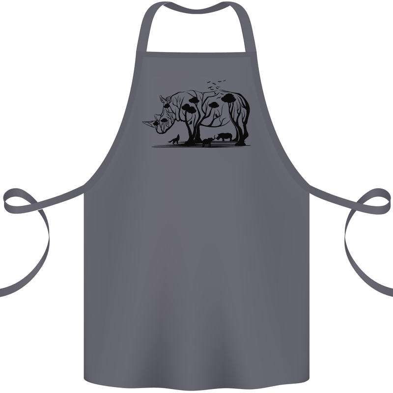 Rhino Ecology Rhinoceroses Cotton Apron 100% Organic Steel