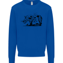 Rhino Ecology Rhinoceroses Kids Sweatshirt Jumper Royal Blue