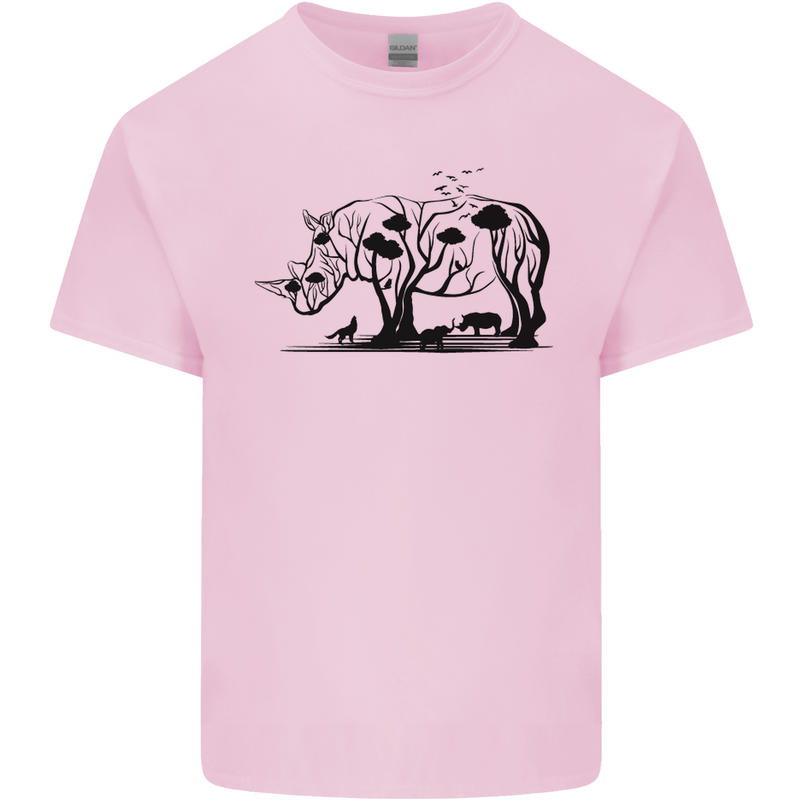 Rhino Ecology Rhinoceroses Kids T-Shirt Childrens Light Pink