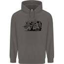 Rhino Ecology Rhinoceroses Mens 80% Cotton Hoodie Charcoal