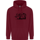 Rhino Ecology Rhinoceroses Mens 80% Cotton Hoodie Maroon