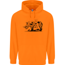 Rhino Ecology Rhinoceroses Mens 80% Cotton Hoodie Orange
