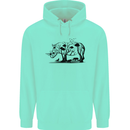 Rhino Ecology Rhinoceroses Mens 80% Cotton Hoodie Peppermint