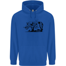 Rhino Ecology Rhinoceroses Mens 80% Cotton Hoodie Royal Blue