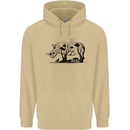 Rhino Ecology Rhinoceroses Mens 80% Cotton Hoodie Sand