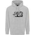 Rhino Ecology Rhinoceroses Mens 80% Cotton Hoodie Sports Grey