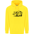 Rhino Ecology Rhinoceroses Mens 80% Cotton Hoodie Yellow