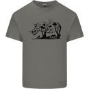 Rhino Ecology Rhinoceroses Mens Cotton T-Shirt Tee Top Charcoal