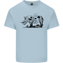 Rhino Ecology Rhinoceroses Mens Cotton T-Shirt Tee Top Light Blue