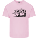 Rhino Ecology Rhinoceroses Mens Cotton T-Shirt Tee Top Light Pink