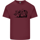 Rhino Ecology Rhinoceroses Mens Cotton T-Shirt Tee Top Maroon