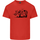 Rhino Ecology Rhinoceroses Mens Cotton T-Shirt Tee Top Red
