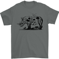 Rhino Ecology Rhinoceroses Mens T-Shirt Cotton Gildan Charcoal
