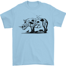 Rhino Ecology Rhinoceroses Mens T-Shirt Cotton Gildan Light Blue