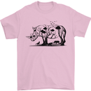 Rhino Ecology Rhinoceroses Mens T-Shirt Cotton Gildan Light Pink