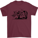 Rhino Ecology Rhinoceroses Mens T-Shirt Cotton Gildan Maroon