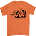 Rhino Ecology Rhinoceroses Mens T-Shirt Cotton Gildan Orange