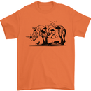 Rhino Ecology Rhinoceroses Mens T-Shirt Cotton Gildan Orange
