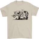 Rhino Ecology Rhinoceroses Mens T-Shirt Cotton Gildan Sand