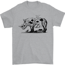 Rhino Ecology Rhinoceroses Mens T-Shirt Cotton Gildan Sports Grey