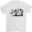 Rhino Ecology Rhinoceroses Mens T-Shirt Cotton Gildan White