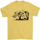 Rhino Ecology Rhinoceroses Mens T-Shirt Cotton Gildan Yellow