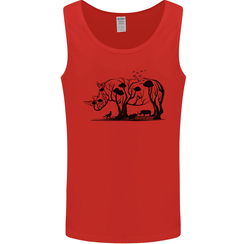 Rhino Ecology Rhinoceroses Mens Vest Tank Top Red