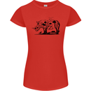 Rhino Ecology Rhinoceroses Womens Petite Cut T-Shirt Red