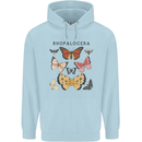 Rhopalocera Butterfies Butterfly Childrens Kids Hoodie Light Blue