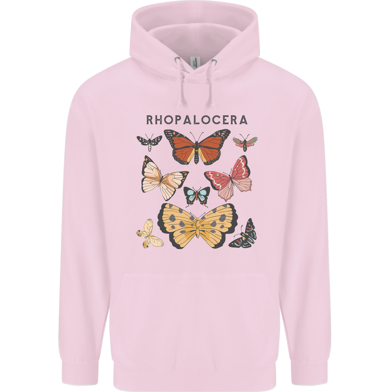 Rhopalocera Butterfies Butterfly Childrens Kids Hoodie Light Pink