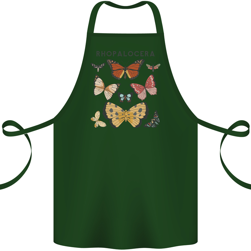 Rhopalocera Butterfies Butterfly Cotton Apron 100% Organic Forest Green